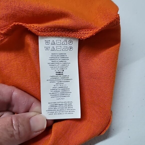 MICHAEL Michael Kors Orange Flutter Sleeve Top Womens PM Petite Med NWT Flawed - Picture 14 of 14